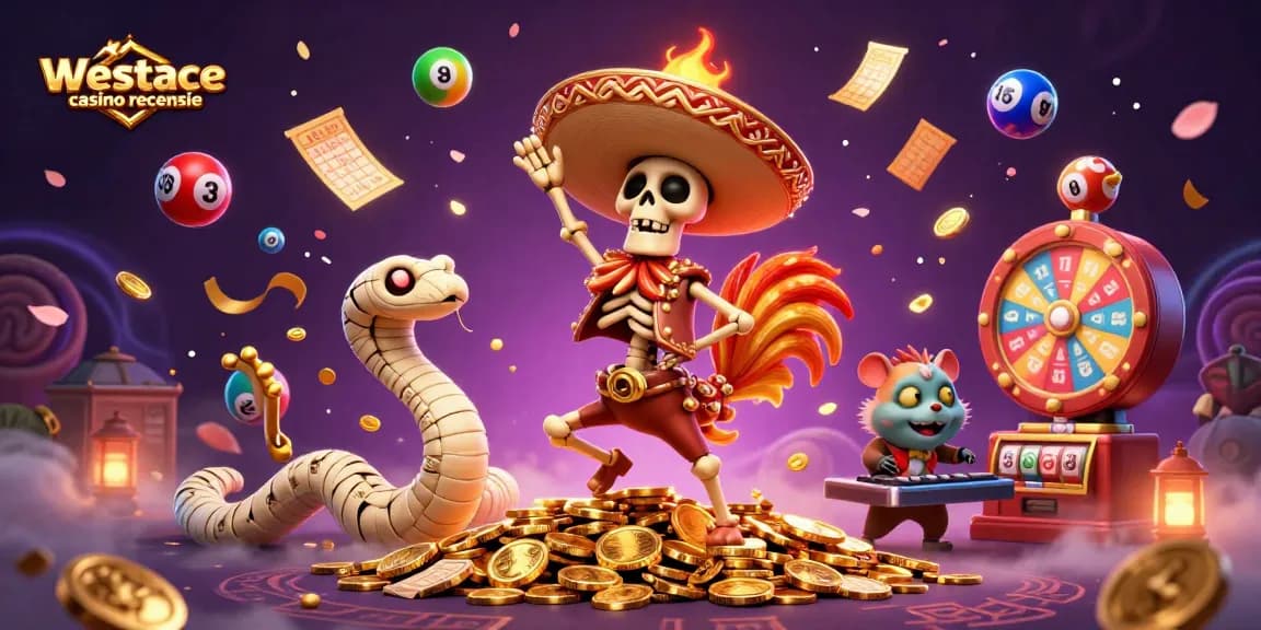 WestAce casino recensie met spannende acties van personages en spelelementen in een dynamische scène.