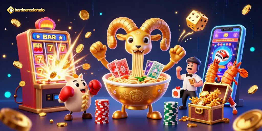 Experience the vibrant bordnercolorado scene with animated characters and dynamic casino elements in action.